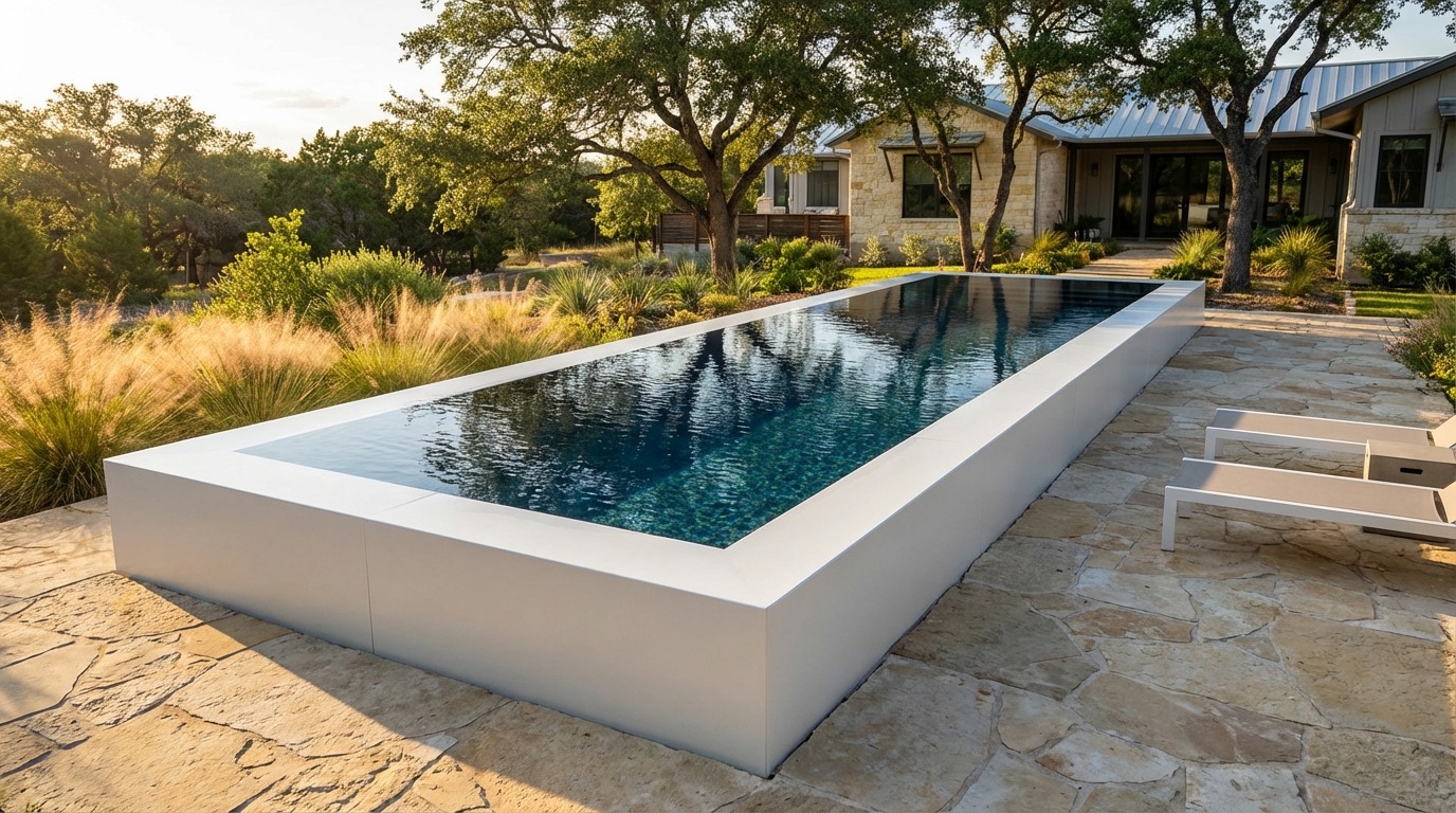 12 x 40 Alpine White Black Sapphire Architectural Pool