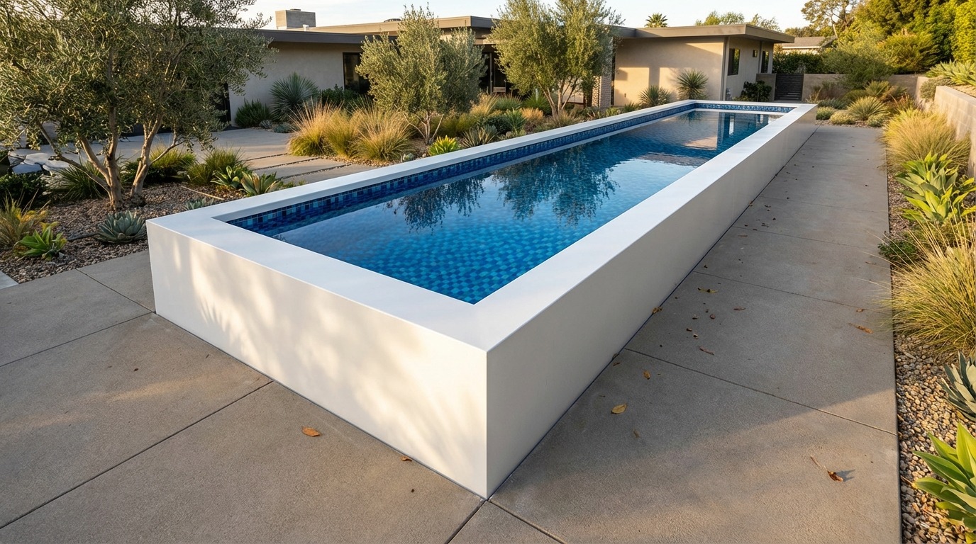 12 x 40 Alpine White Mystic Blue Architectural Pool