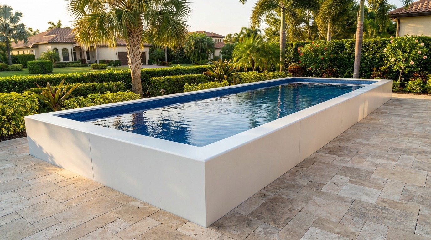 12 x 40 Alpine White Deep Sea Blue Architectural Pool
