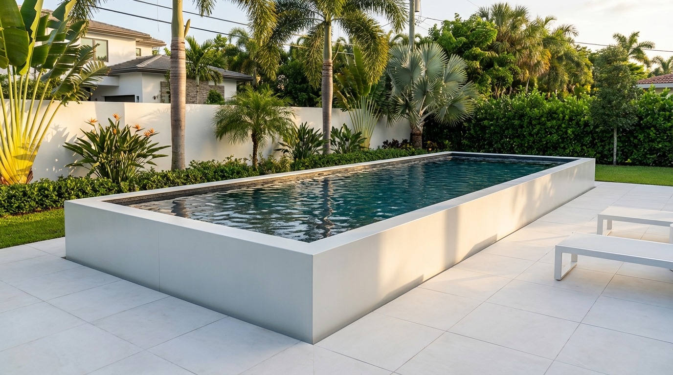 12 x 40 Alpine White Titanium Stone Architectural Pool