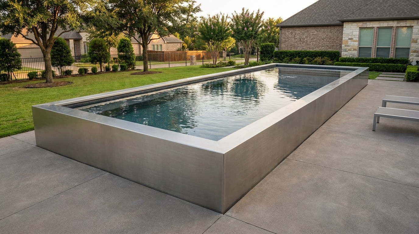 12 x 40 Platinum Silver Titanium Stone Architectural Pool
