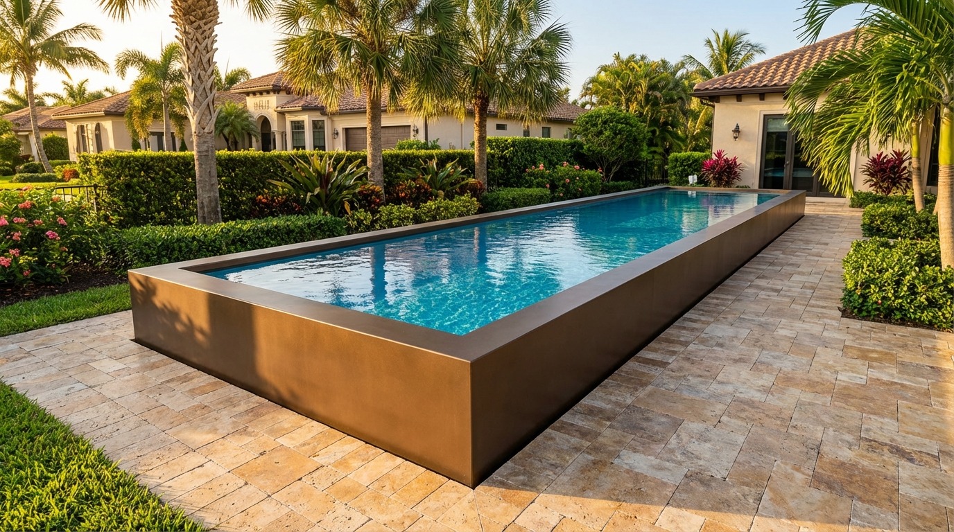 12 x 44 Canyon Bronze Blue Topaz Architectural Pool