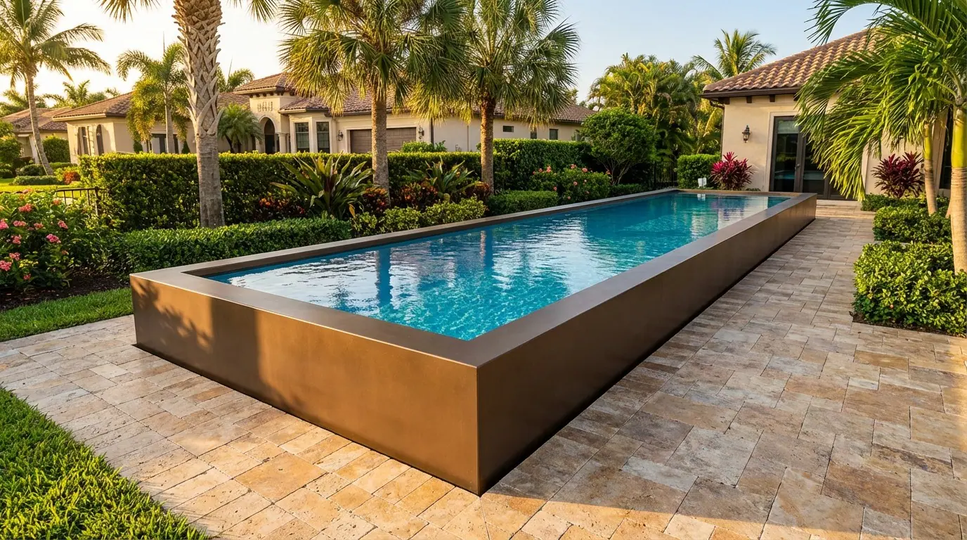12 x 44 Canyon Bronze Blue Topaz Architectural Pool