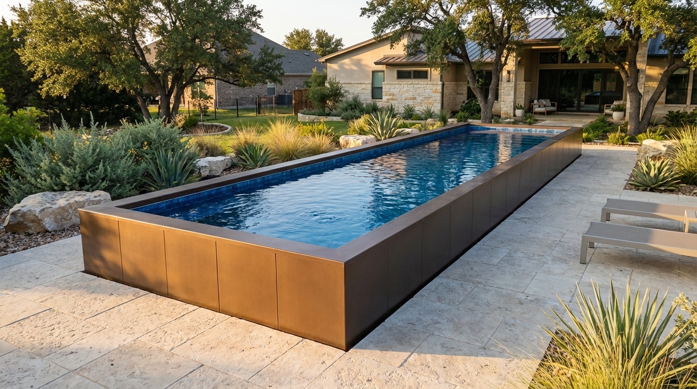 12 x 44 Canyon Bronze Mystic Blue Architectural Pool