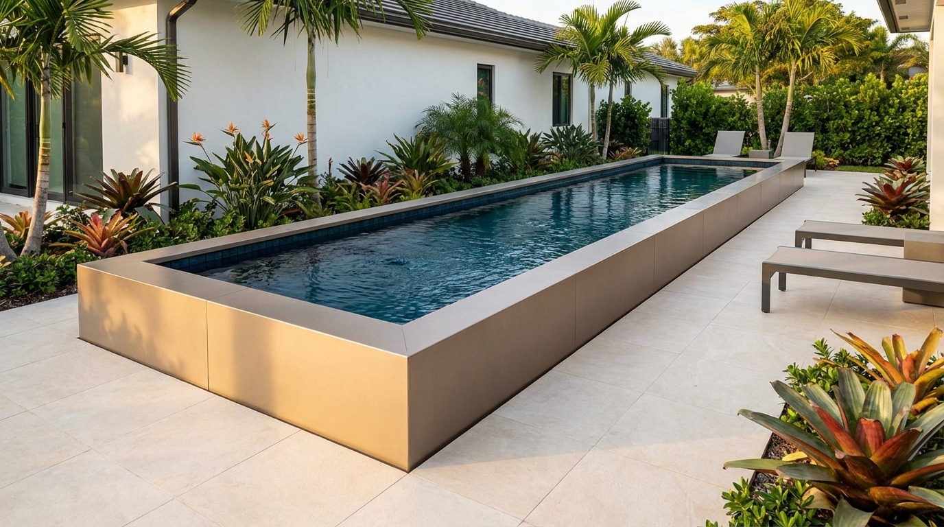 12 x 44 Champagne Mist Black Sapphire Architectural Pool