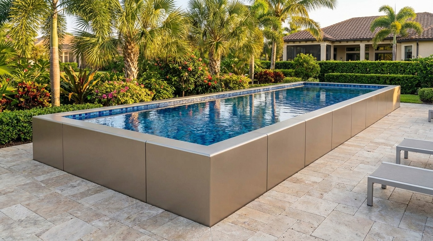 12 x 44 Champagne Mist Mystic Blue Architectural Pool