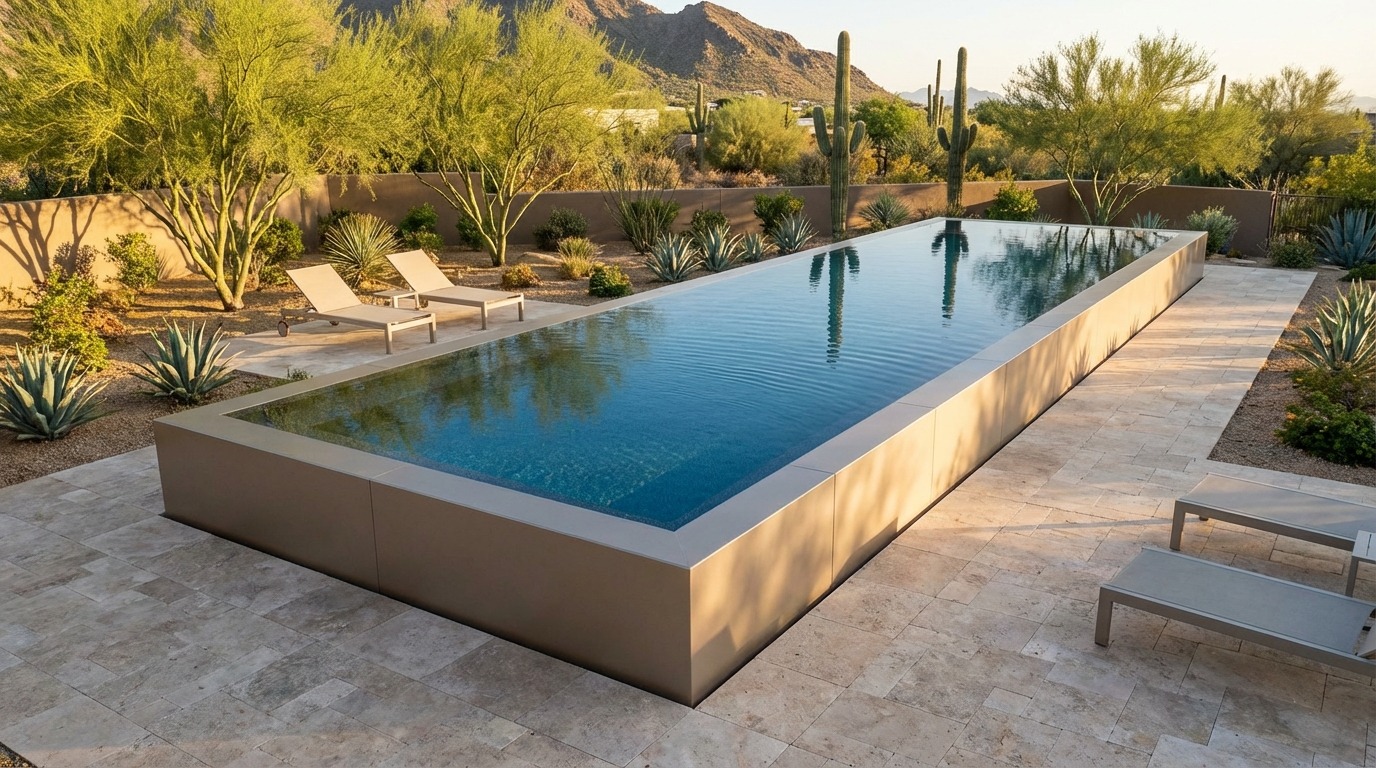 12 x 44 Champagne Mist Titanium Stone Architectural Pool