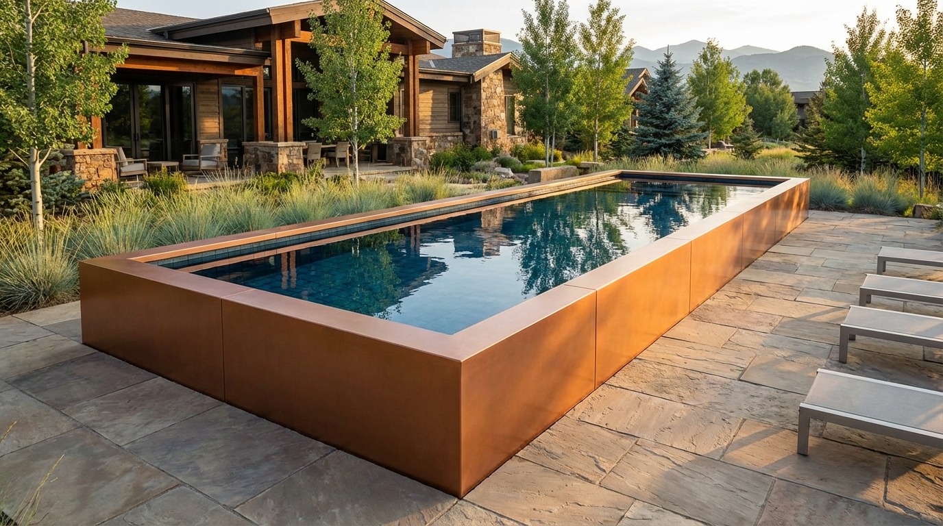 12 x 44 Espresso Copper Black Sapphire Architectural Pool