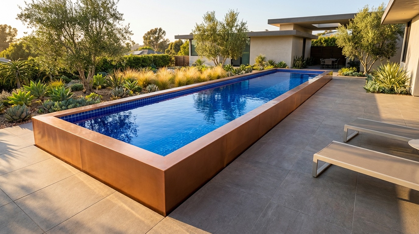 12 x 44 Espresso Copper Blue Matrix Architectural Pool