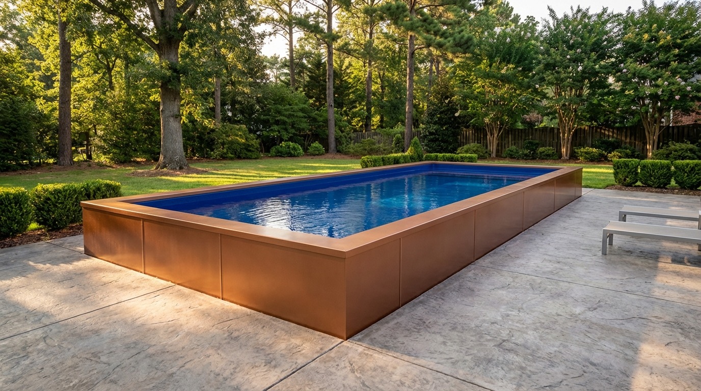 12 x 44 Espresso Copper Deep Sea Blue Architectural Pool