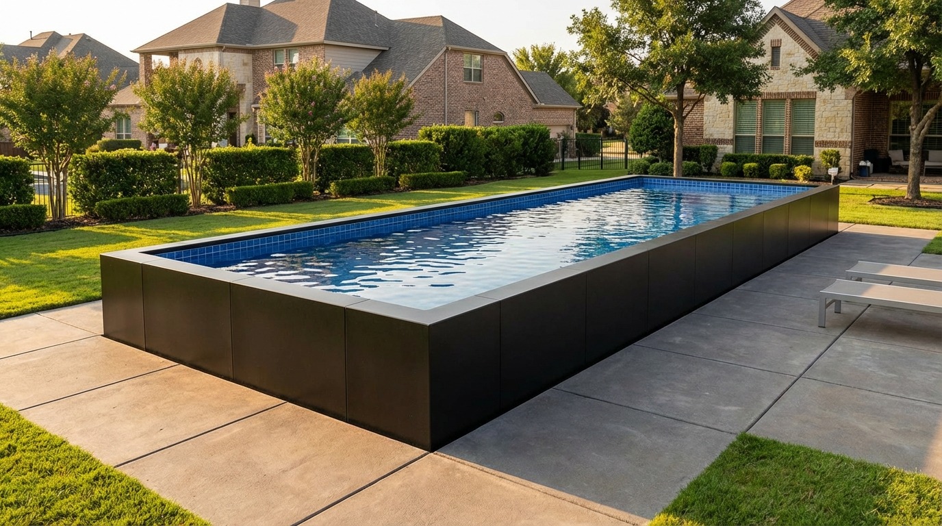 12 x 44 Midnight Black Blue Matrix Architectural Pool