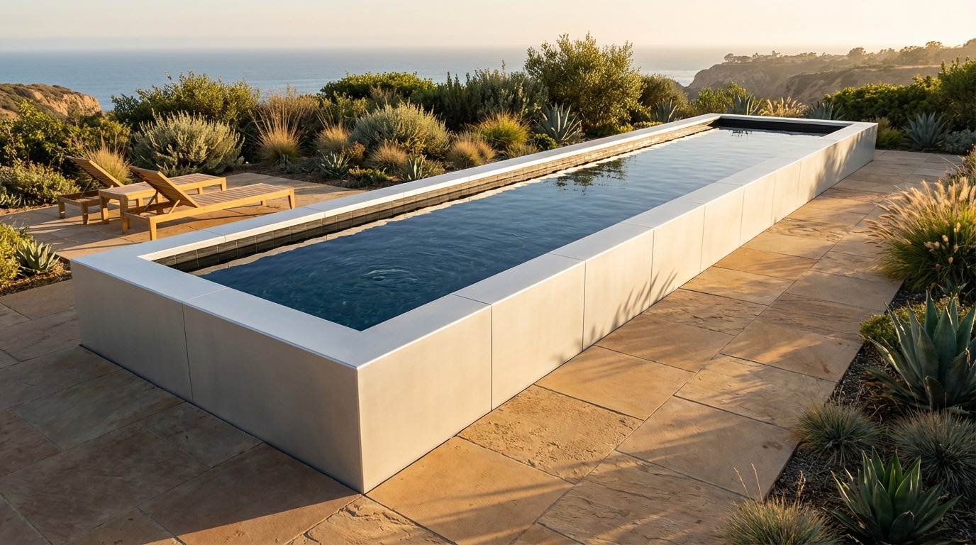 12 x 44 Alpine White Black Sapphire Architectural Pool