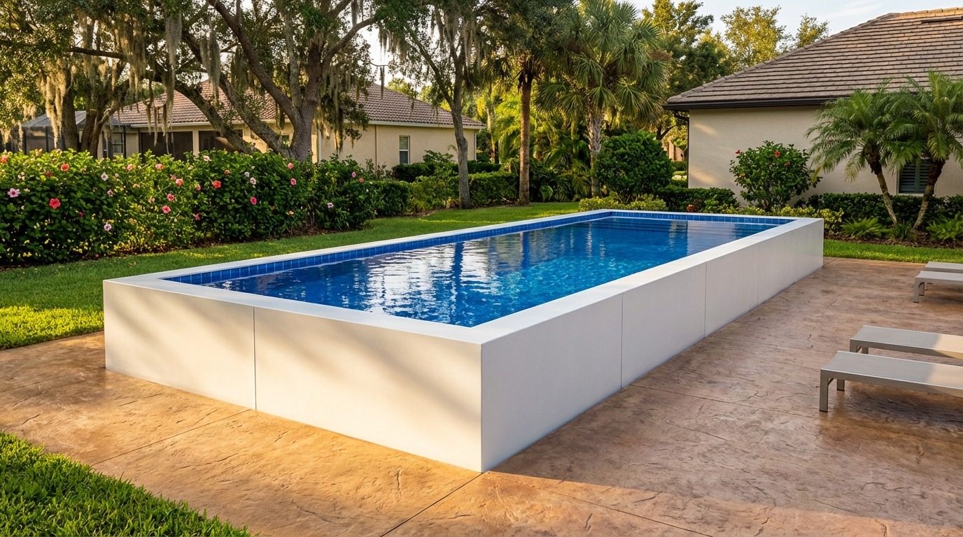 12 x 44 Alpine White Blue Matrix Architectural Pool