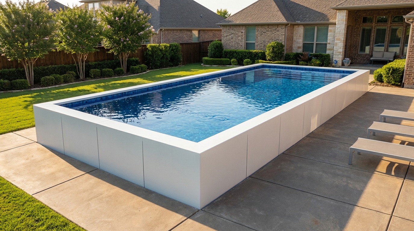 12 x 44 Alpine White Mystic Blue Architectural Pool