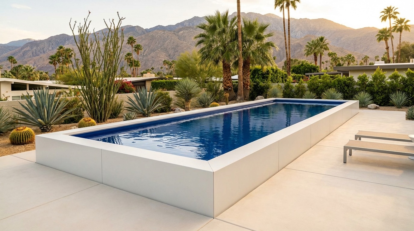 12 x 44 Alpine White Deep Sea Blue Architectural Pool