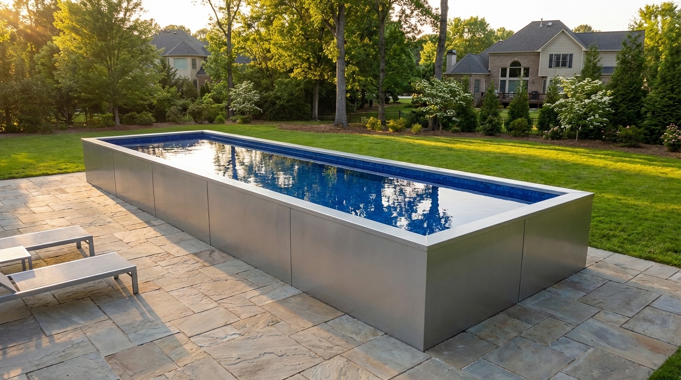 12 x 44 Platinum Silver Blue Matrix Architectural Pool