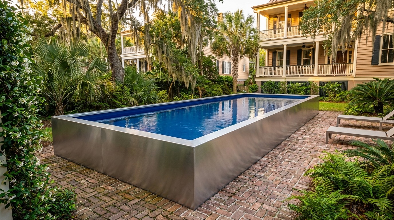 12 x 44 Platinum Silver Deep Sea Blue Architectural Pool