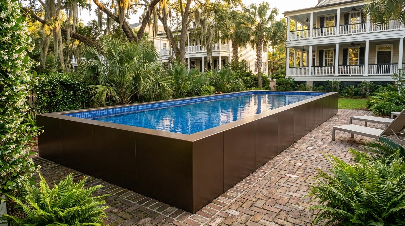 12 x 48 Canyon Bronze Blue Matrix Architectural Pool
