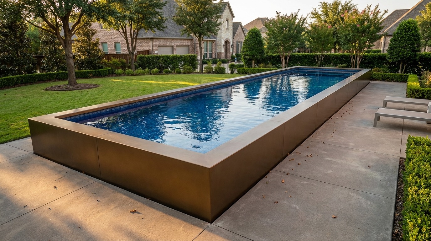 12 x 48 Canyon Bronze Mystic Blue Architectural Pool