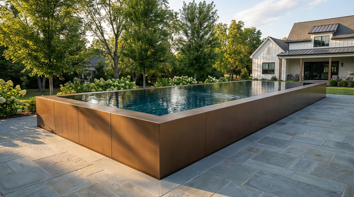 12 x 48 Canyon Bronze Deep Sea Blue Architectural Pool
