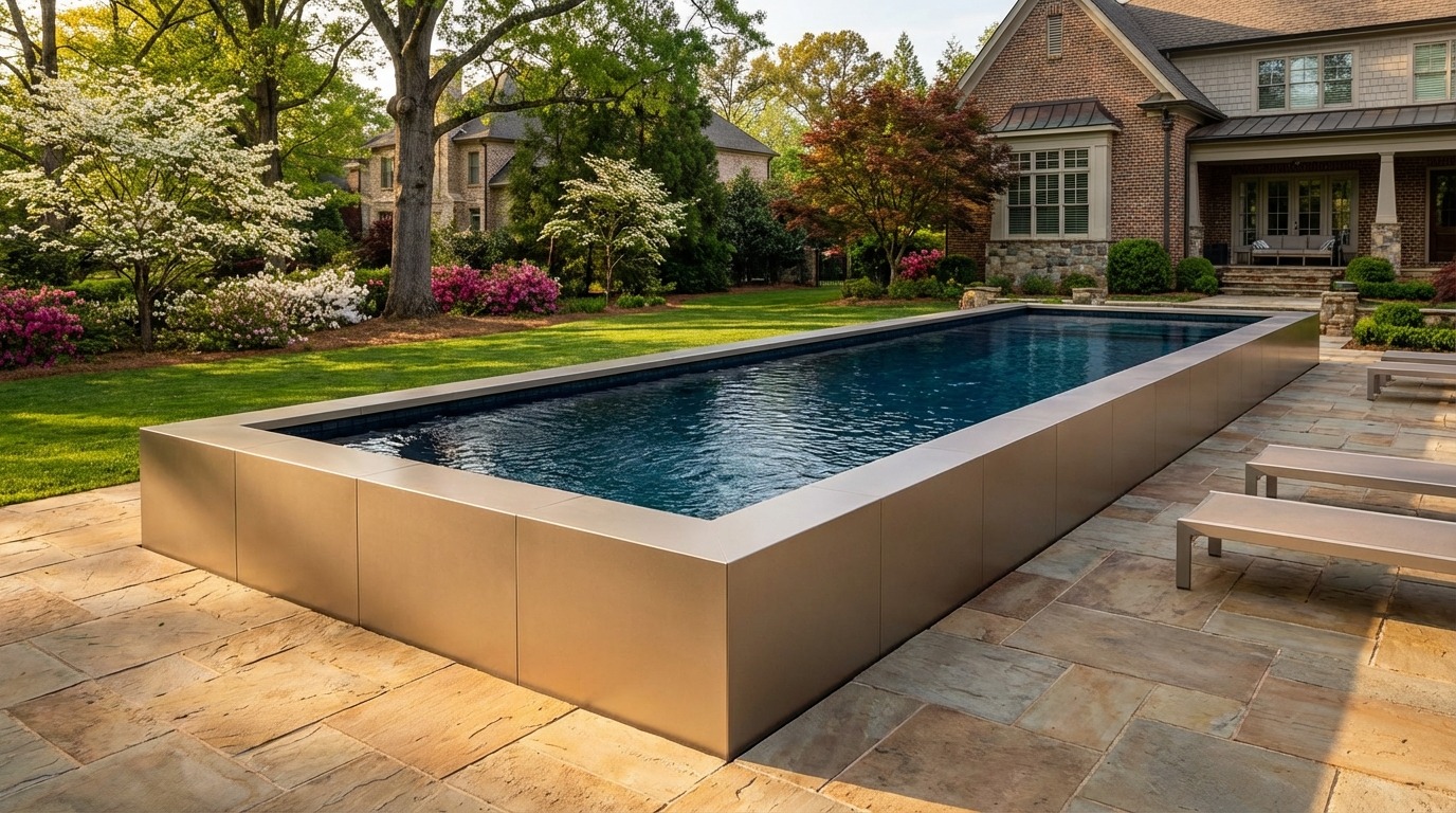 12 x 48 Champagne Mist Black Sapphire Architectural Pool
