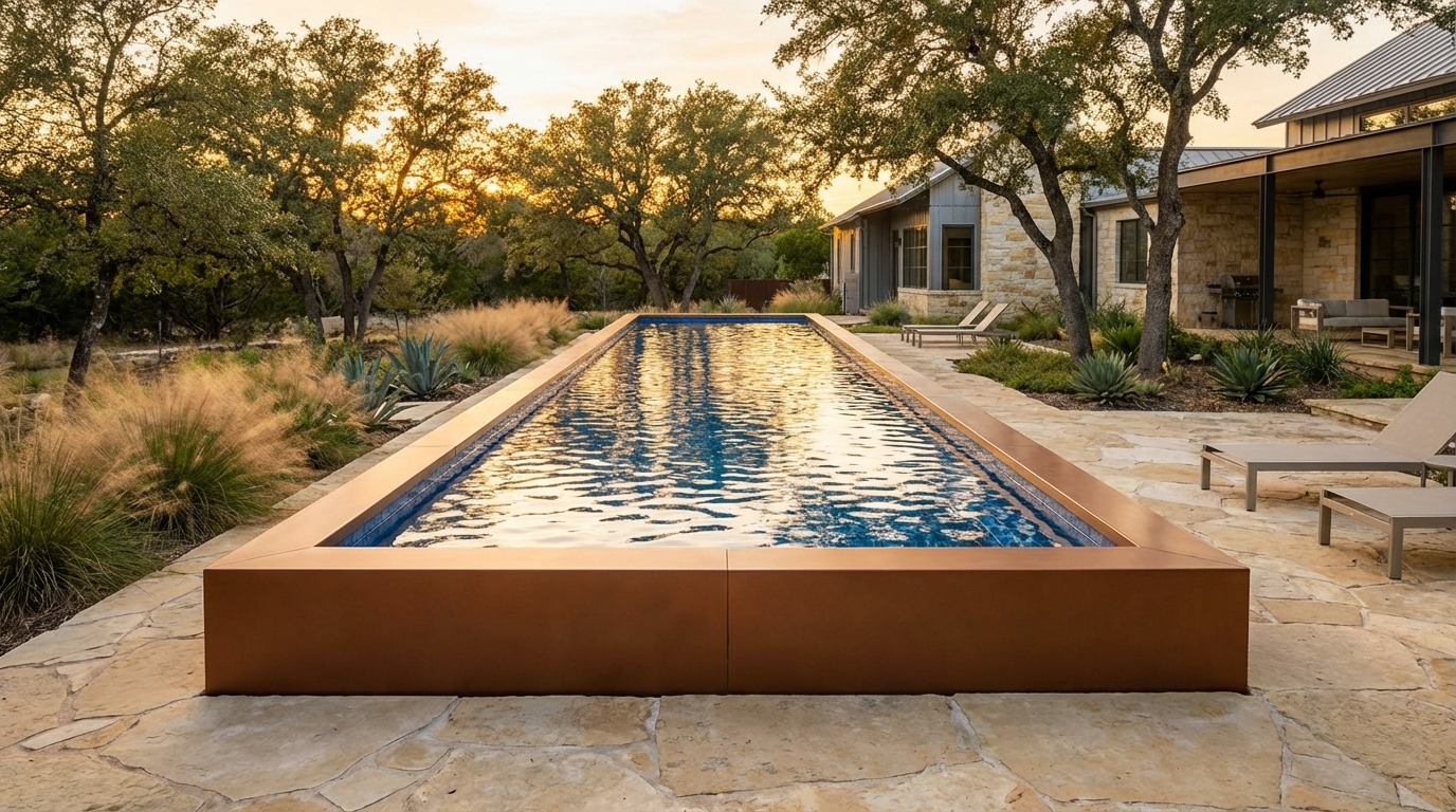 12 x 48 Espresso Copper Blue Matrix Architectural Pool