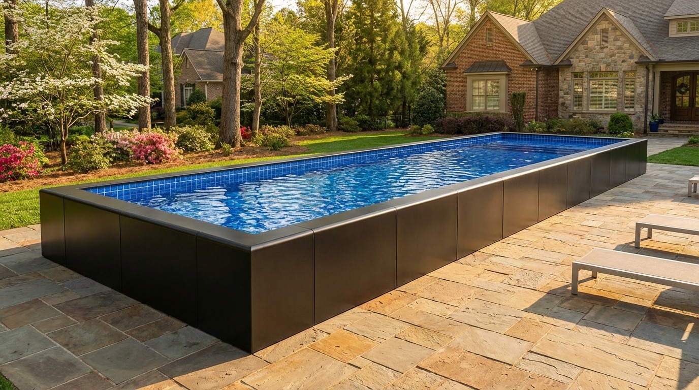 12 x 48 Midnight Black Blue Matrix Architectural Pool