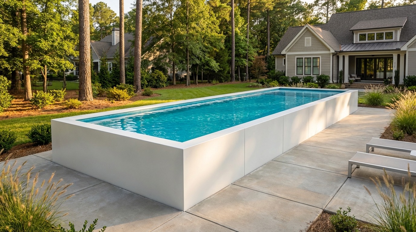 12 x 48 Alpine White Blue Topaz Architectural Pool