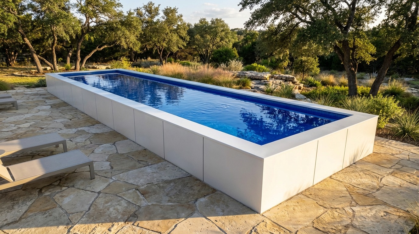 12 x 48 Alpine White Blue Matrix Architectural Pool