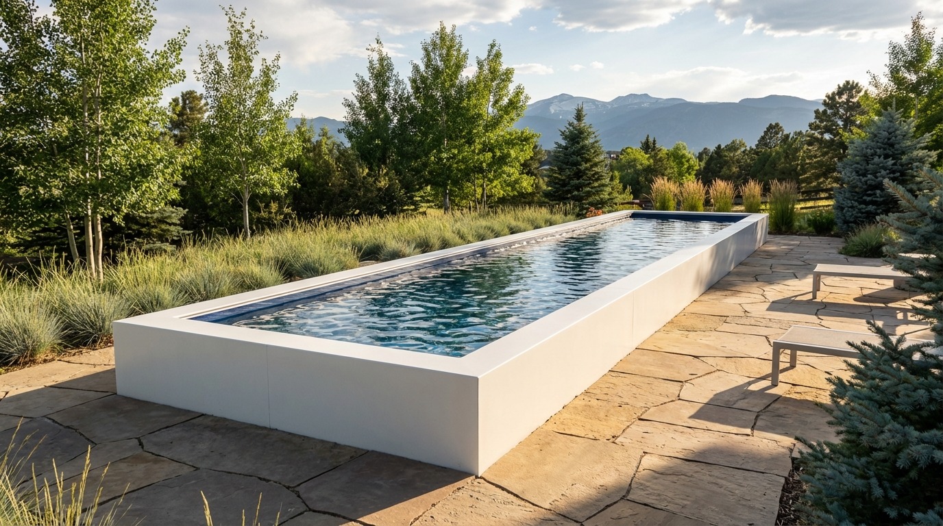 12 x 48 Alpine White Deep Sea Blue Architectural Pool