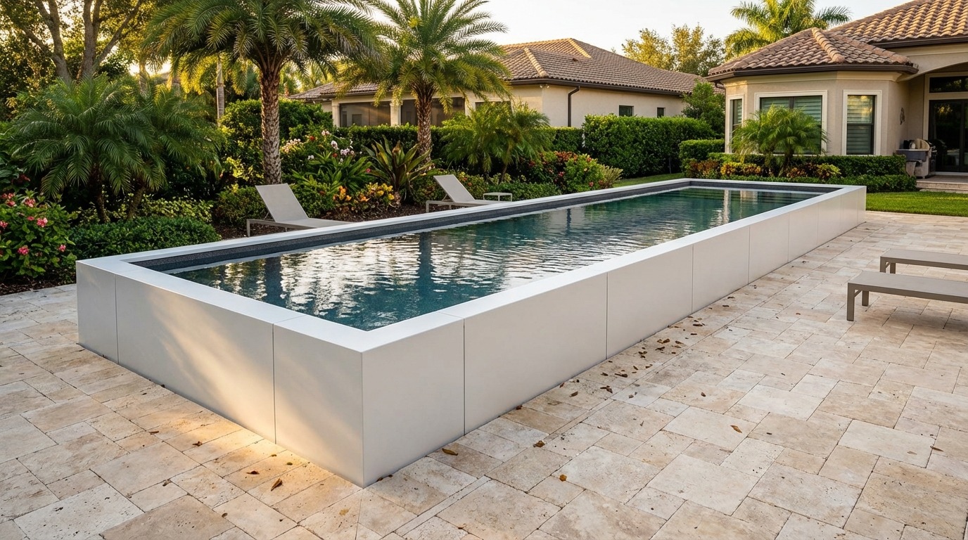 12 x 48 Alpine White Titanium Stone Architectural Pool