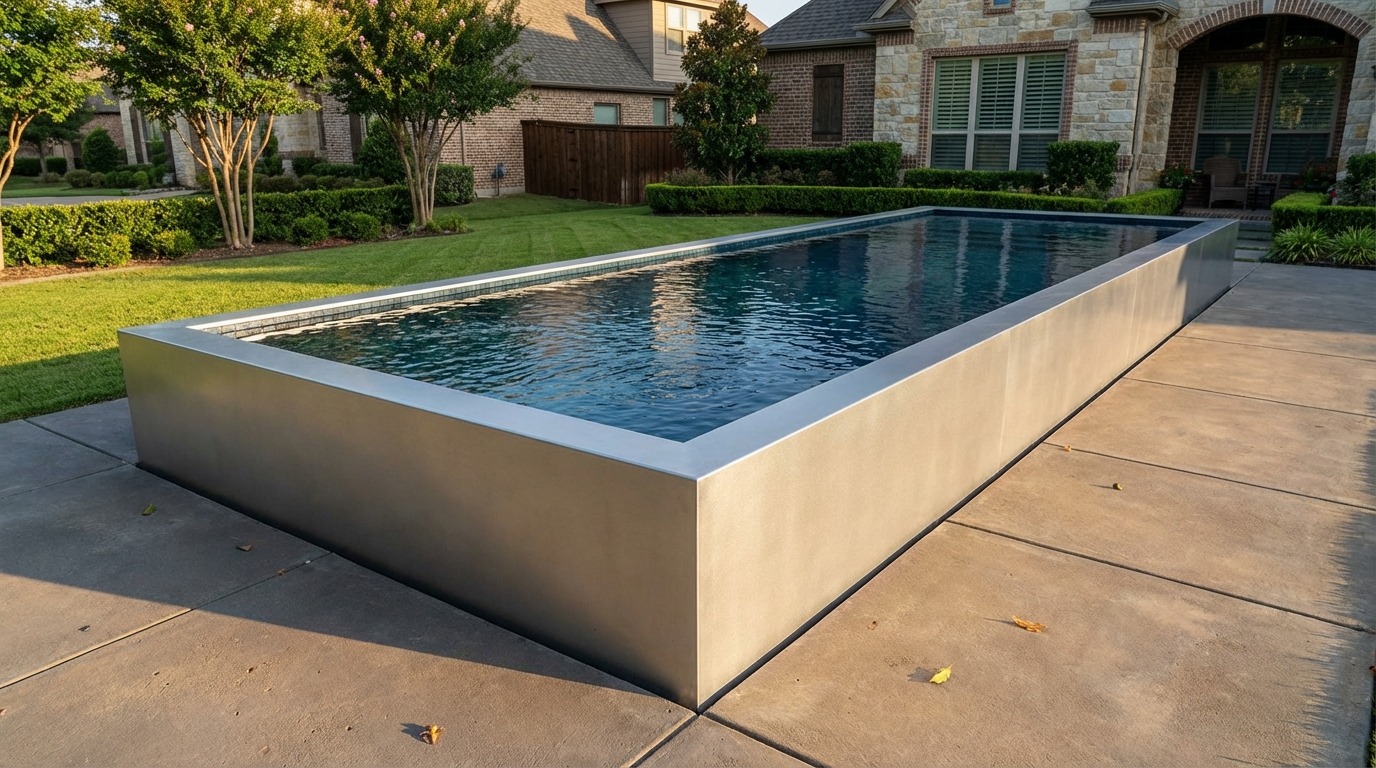 12 x 48 Platinum Silver Black Sapphire Architectural Pool