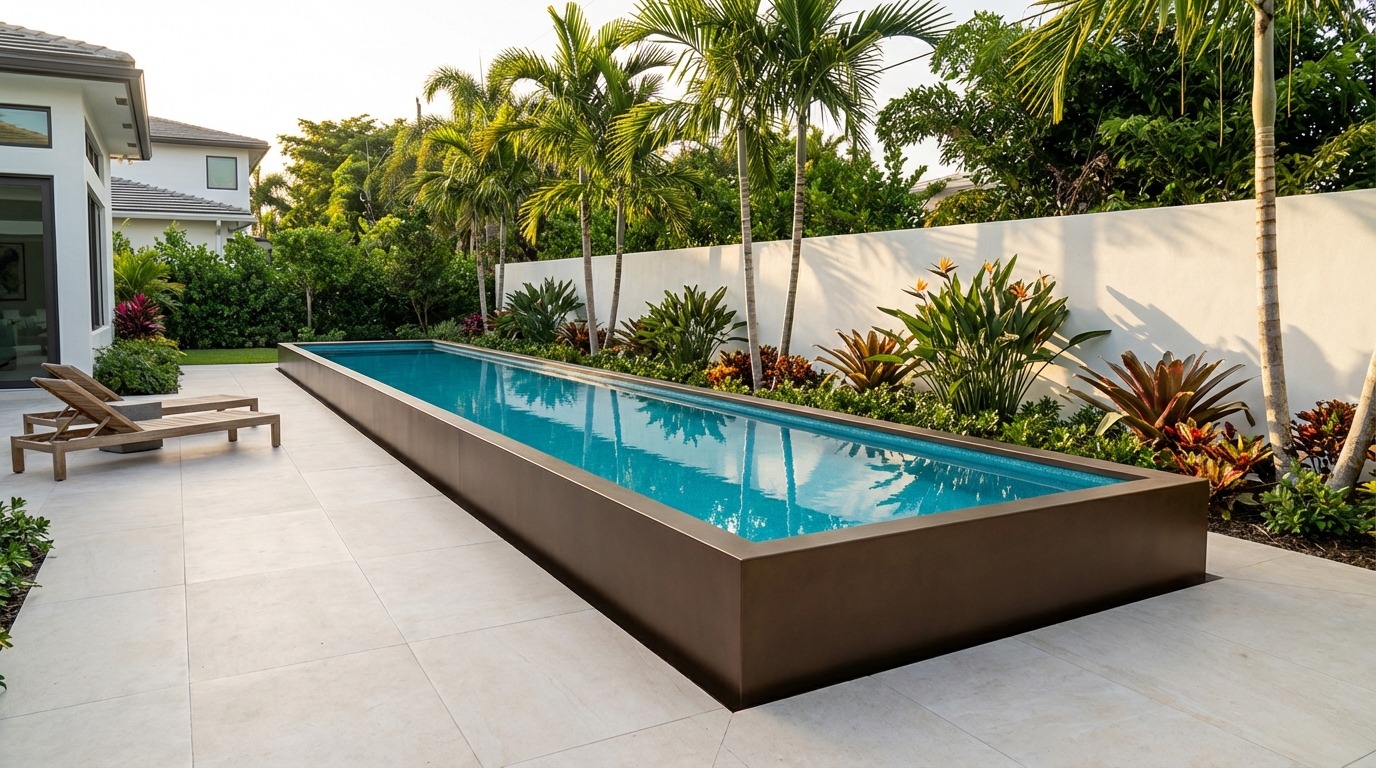 12 x 52 Canyon Bronze Blue Topaz Architectural Pool