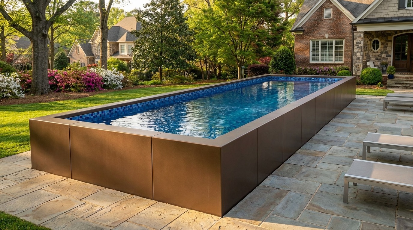 12 x 52 Canyon Bronze Mystic Blue Architectural Pool