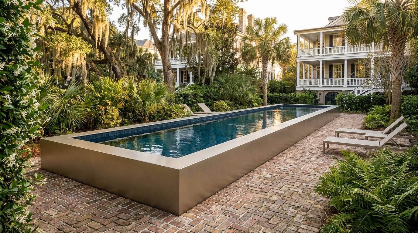 12 x 52 Champagne Mist Black Sapphire Architectural Pool