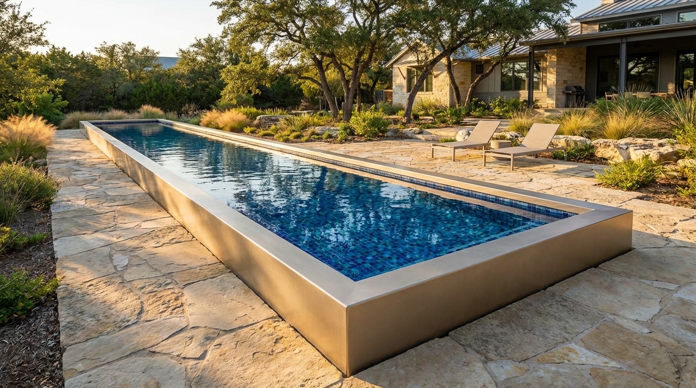 12 x 52 Champagne Mist Mystic Blue Architectural Pool