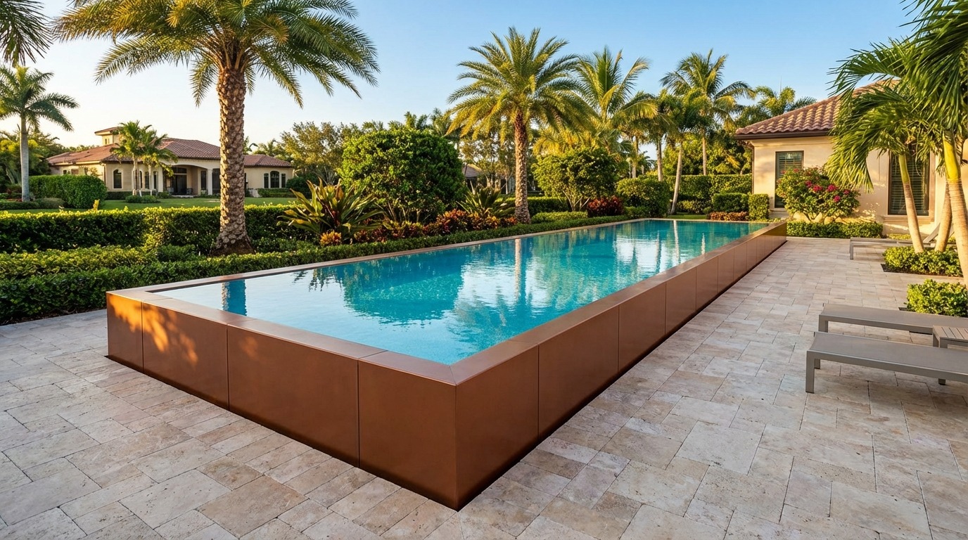 12 x 52 Espresso Copper Blue Topaz Architectural Pool