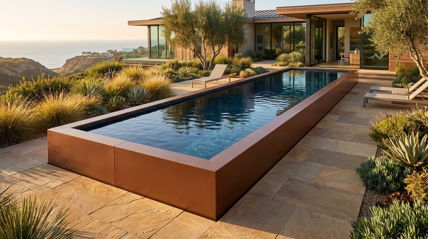12 x 52 Espresso Copper Black Sapphire Architectural Pool