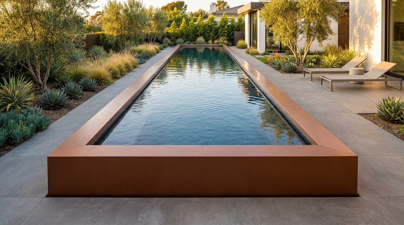 12 x 52 Espresso Copper Titanium Stone Architectural Pool