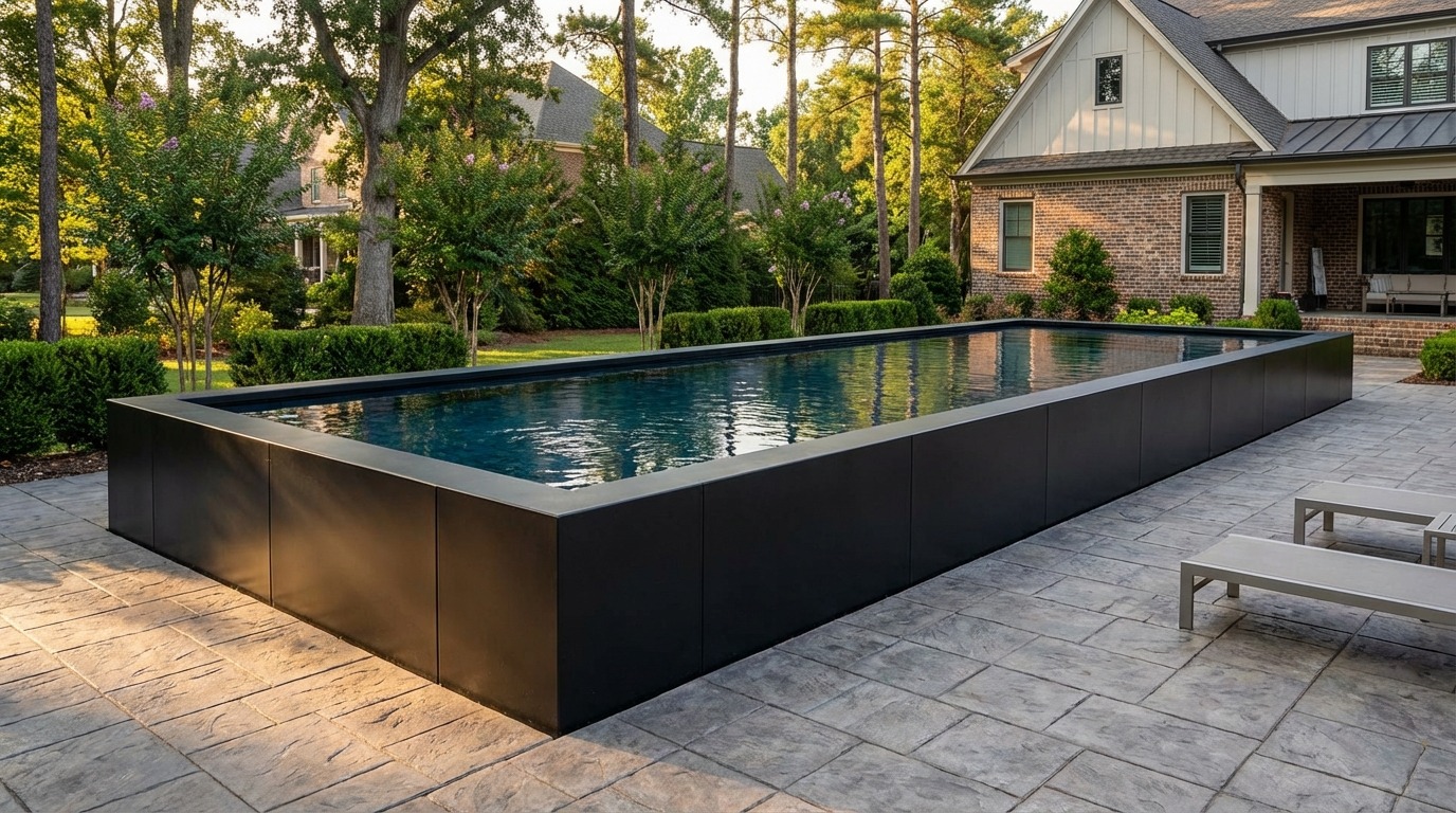 12 x 52 Midnight Black Black Sapphire Architectural Pool