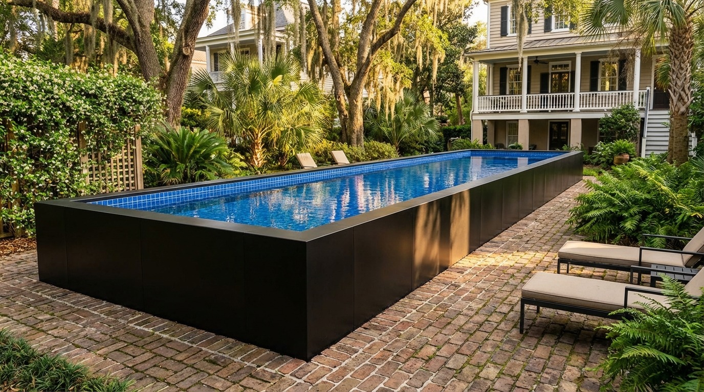 12 x 52 Midnight Black Blue Matrix Architectural Pool