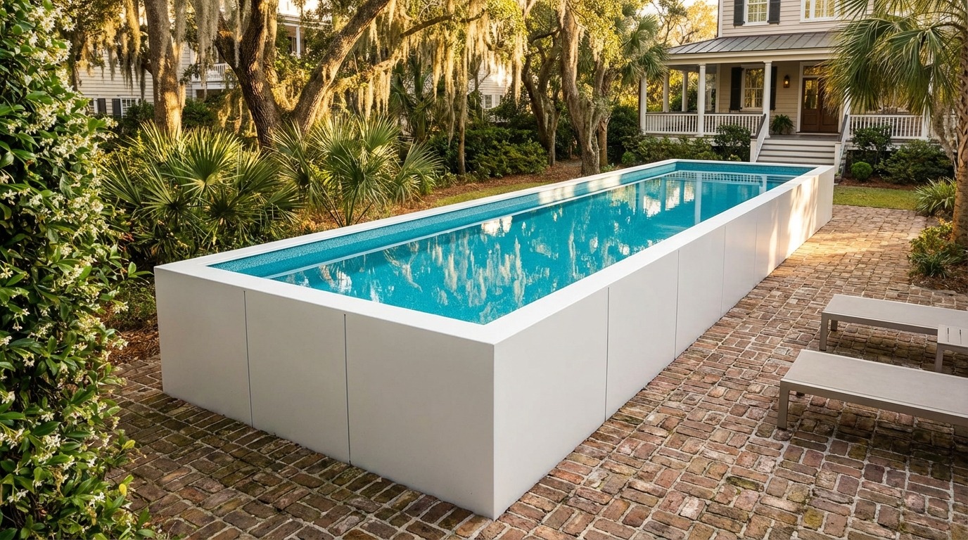 12 x 52 Alpine White Blue Topaz Architectural Pool