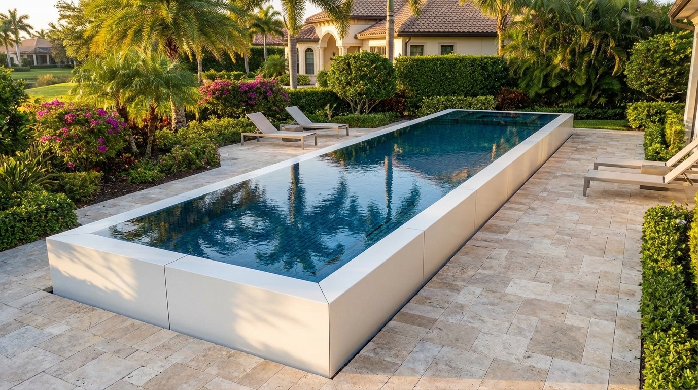 12 x 52 Alpine White Black Sapphire Architectural Pool