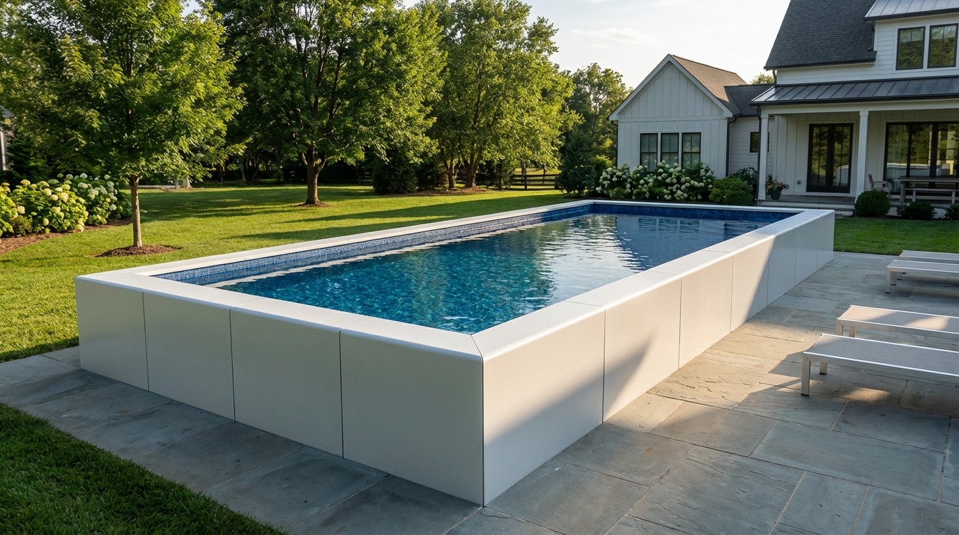 12 x 52 Alpine White Mystic Blue Architectural Pool