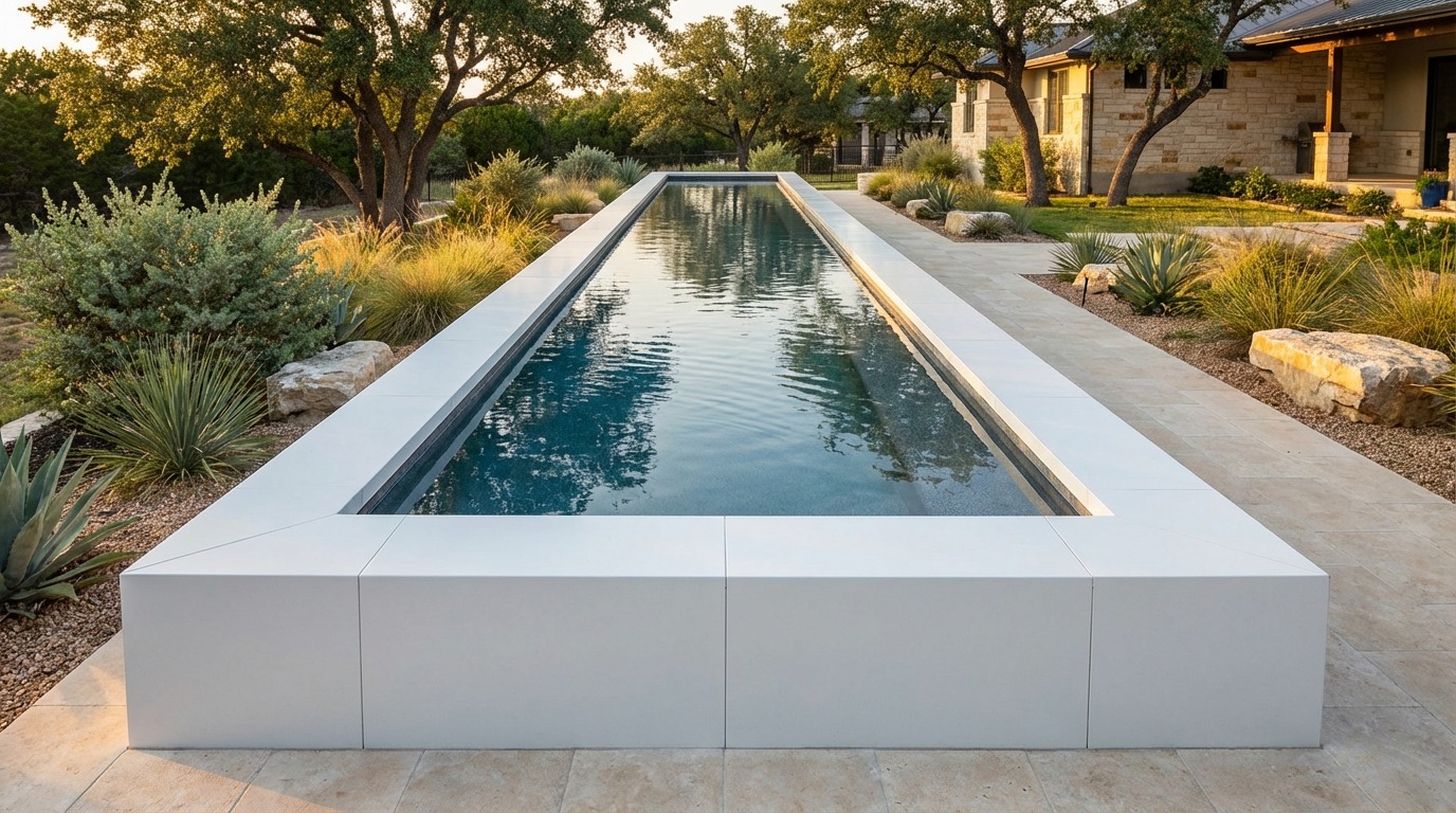 12 x 52 Alpine White Titanium Stone Architectural Pool