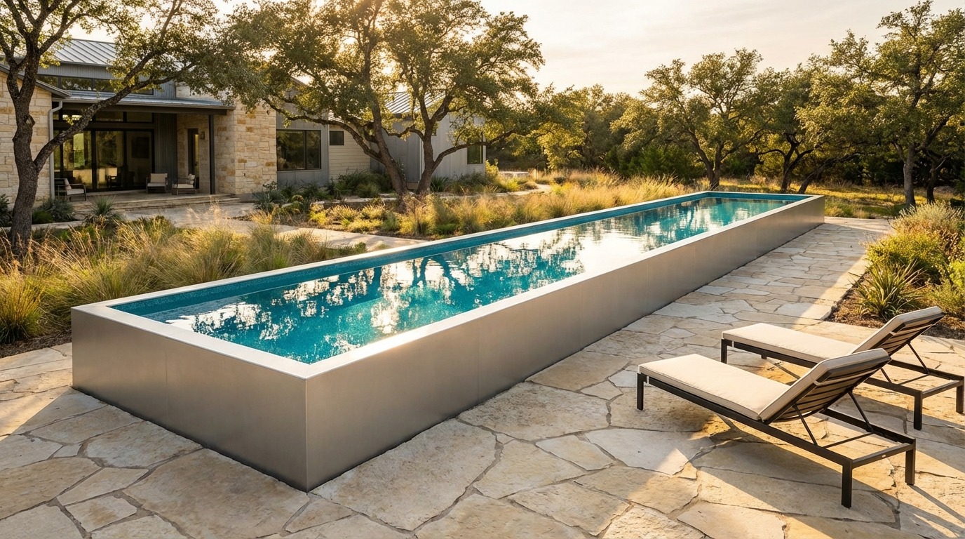 12 x 52 Platinum Silver Blue Topaz Architectural Pool