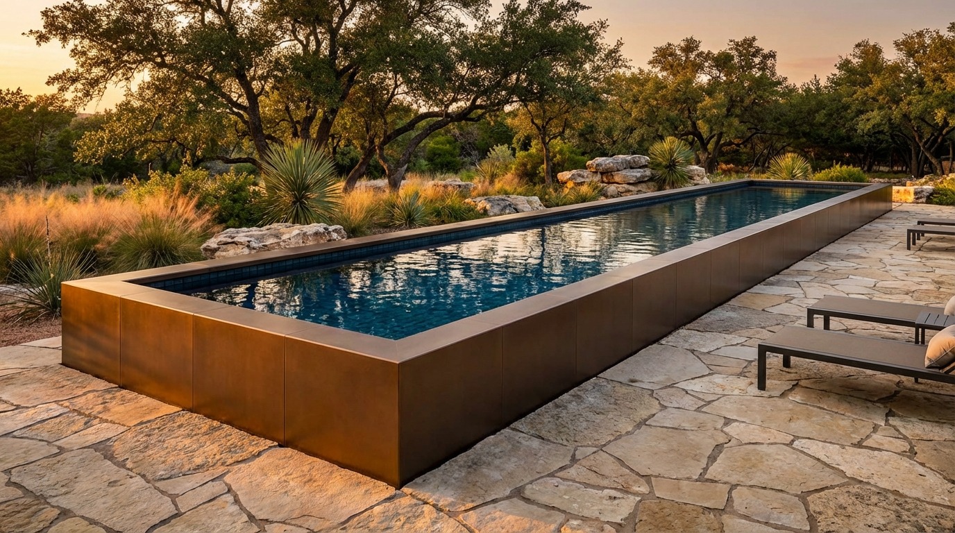 12 x 56 Canyon Bronze Black Sapphire Architectural Pool
