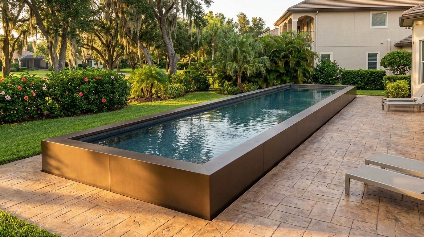 12 x 56 Canyon Bronze Titanium Stone Architectural Pool