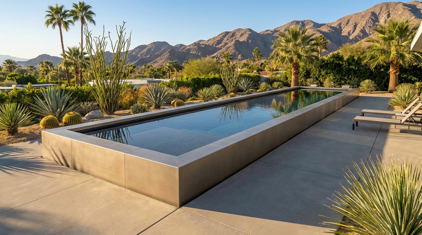 12 x 56 Champagne Mist Titanium Stone Architectural Pool