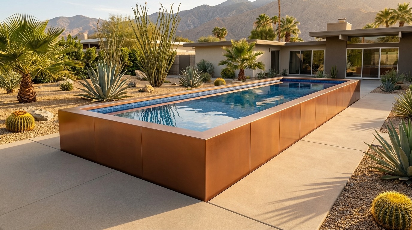 12 x 56 Espresso Copper Blue Matrix Architectural Pool